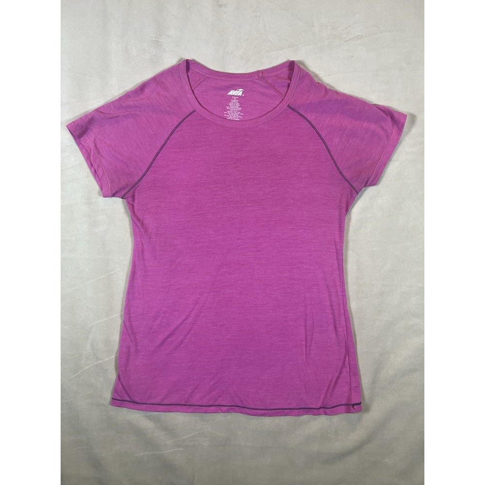 Avia Women's Pink Soft Short Sleeve Stretch Top Sz M